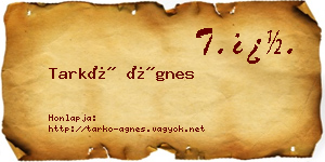 Tarkó Ágnes névjegykártya